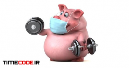 دانلود انیمیشن خوک در حال ورزش Pigs With Weights And Masks