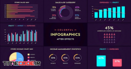 دانلود پروژه آماده افترافکت : نمودار و چارت اینفوگرافی Colorful Infographics