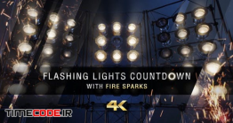 دانلود فوتیج شمارش معکوس Flashing Lights Countdown With Fire Sparks