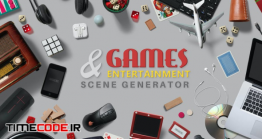 دانلود جعبه ابزار ساخت موکاپ و تصاویر گرافیکی بازی و سرگرمی Games & Entertainment Scene Creator