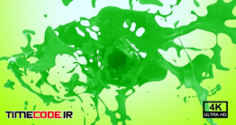 دانلود فوتیج پاشیدن رنگ سبز Green Paint Splash
