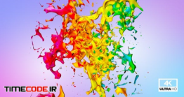 دانلود فوتیج حرکت آهسته پاشیدن رنگ ها Multicolor Paint Splash Collision
