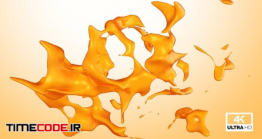 دانلود فوتیج پاشیدن آب پرتقال Orange Juice Stream Splash
