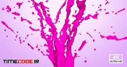 دانلود فوتیج حرکت آهسته پاشیدن جوهر صورتی Pink Color Splash