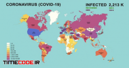 دانلود پروژه آماده افترافکت : نمایش آمار کرونا در جهان Infection Map