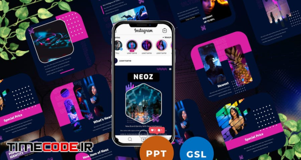 قالب پاورپوینت اینستاگرام + گوگل اسلاید