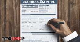 دانلود عکس پر کردن رزومه Curriculum Vitae Resume Job Application Concept
