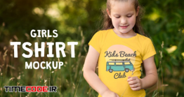 دانلود موکاپ تی شرت دخترانه Girls T-shirt Mock-up