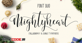 دانلود فونت انگلیسی گرافیکی  Mighty Heart – Font Duo