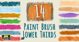 فوتیج آلفا زیرنویس با رد قلمو نقاشی Paint Brush Strokes Lower Thirds
