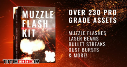 دانلود پروژه آماده افترافکت : 230 افکت لیزر Real Muzzle Flash Kit
