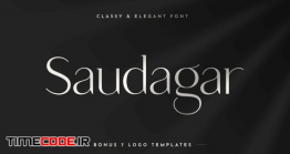 دانلود فونت انگلیسی گرافیکی + 7 لوگو Saudagar Display Font