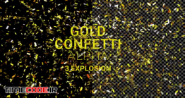 دانلود فوتیج آلفا کاغذ رنگی Triple Burst Gold Foil Confetti