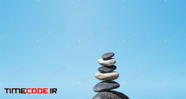 دانلود عکس سنگ های چیده شده روی هم  Zen Balanced Stones Stack