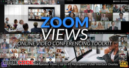 دانلود پروژه افترافکت : تیزر کنفرانس آنلاین با زوم Zoom Views: Online Video Conferencing Toolkit