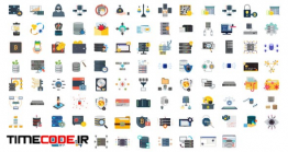 100 آیکون انیمیشن دیتابیس و امنیت سایبری Cyber Security & Database Icons