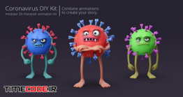 پروژه آماده افترافکت : کاراکتر انیمیشن ویروس کرونا Coronavirus Character Animation DIY Kit
