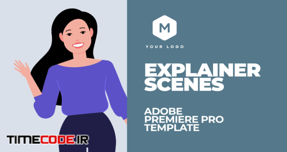 دانلود پروژه آماده پریمیر : کاراکتر موشن گرافیک خانم Explainer ...
