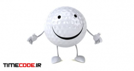 دانلود فوتیج کاراکتر انیمیشن توپ گلف Fun 3d Cartoon Golf Ball Presenting