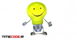دانلود فوتیج کاراکتر انیمیشن لامپ Fun 3d Cartoon Light Bulb Presenting