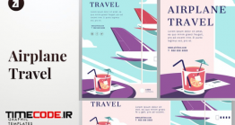 دانلود پوستر لایه باز با موضوع سفر با هواپیما Airplane Travel Graphic Templates