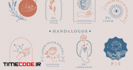 دانلود فایل لایه باز لوگو با طرح دست Beauty Occult Logo Collection With Hand