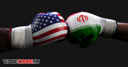 دانلود عکس مفهومی بوکس ایران و امریکا Boxing Gloves With Eeuu And Iran Flag