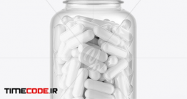 دانلود موکاپ قوطی قرص  Clear Pill Bottle Mockup