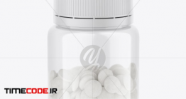 دانلود موکاپ قوطی قرص Clear Pills Bottle Mockup