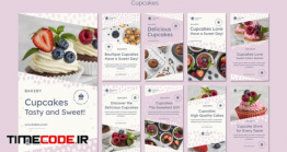 دانلود پست تبلیغاتی اینستاگرام : کیک و شرینی Delicious Cupcakes Social Media Stories