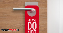 دانلود فایل لایه باز هنگر در هتل : لطفا مزاحم نشوید Do Not Disturb Door Hanger