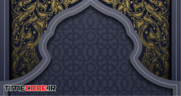 دانلود وکتور کارت تبریک عید فطر مبارک Eid Mubarak Greeting Card Islamic Pattern Design