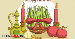دانلود رایگان وکتور نوروز مبارک Hand Drawn Elements Illustrations Happy Nowruz Free Vector