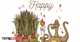 دانلود بنر نوروز مبارک  Hand Drawn Happy Nowruz Items