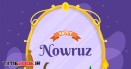 دانلود وکتور سفره هفت سین Happy Nowruz Celebrating Flat Illustration