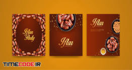 دانلود فایل لایه باز  کارت دعوت افطار Iftar Sale Promotional Cards Set