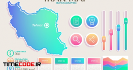 دانلود رایگان وکتور اینفوگرافی نقشه ایران Iran Map Infographics Free Vector
