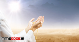 دانلود عکس دست مرد رو به آسمان و در حال دعا کردن  Muslim Man Praying On His Hands