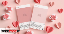 دانلود موکاپ پست اینستاگرام Two Instagram Post Mockup For Valentines