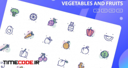 دانلود مجموعه آیکون میوه و سبزیجات Vegetables And Fruits Icon Pack