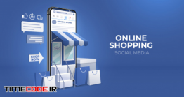 دانلود عکس موبایل با مفهوم خرید آنلاین 3d Online Shopping