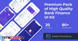 دانلود قالب UI Kits اپلیکیشن بانک Bank Finance UI KIT For Photoshop