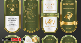 دانلود لیبل لایه باز روغن زیتون Elegant Golden Labels Collection Set For Premium Olive Oil