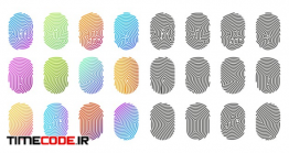 دانلود وکتور اثر انگشت Fingerprint Icons