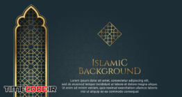 دانلود بک گراند با طراحی اسلامی Islamic Arabic Style Golden Ornament Background