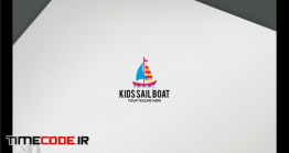 دانلود فایل لایه باز لوگو با طرح قایق بادبانی بچه ها Kids Sail Boat