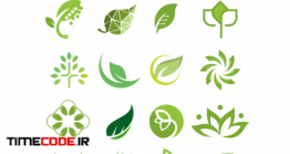 دانلود طرح آماده لوگو با برگ درختان Logo Collection Leaf And Tree Vector