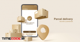دانلود وکتور با موضوع ارسال سریع کالا Parcel Delivery. Concept For Fast Delivery Service, Illustration