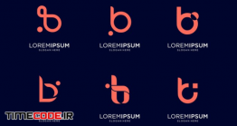 دانلود طرح لایه باز لوگو با حرف بی Set Of Abstract Initial Letter B Logo Template