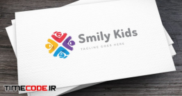 دانلود فایل لایه باز لوگو کودک Smily Kids Logo Template